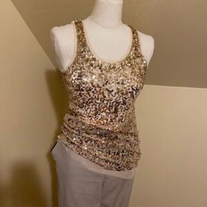 Sheer sequin tank top